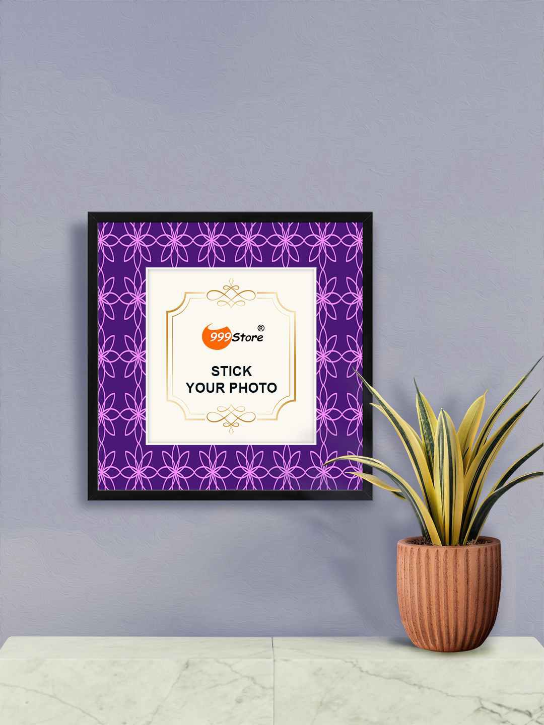 

999Store Purple Traditional Indian Mandala Printed Wall Hanging Photo Frame