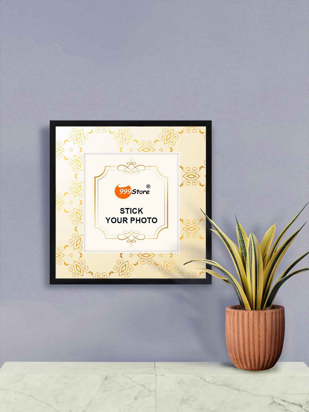 

999Store Gold-TonedEthnic Motifs Printed Wall Photo Frame