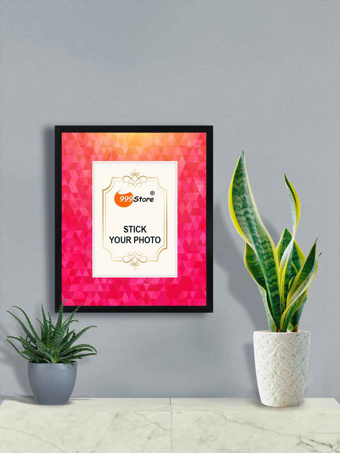 

999Store Red & Black Geometric Printed Photo Frame