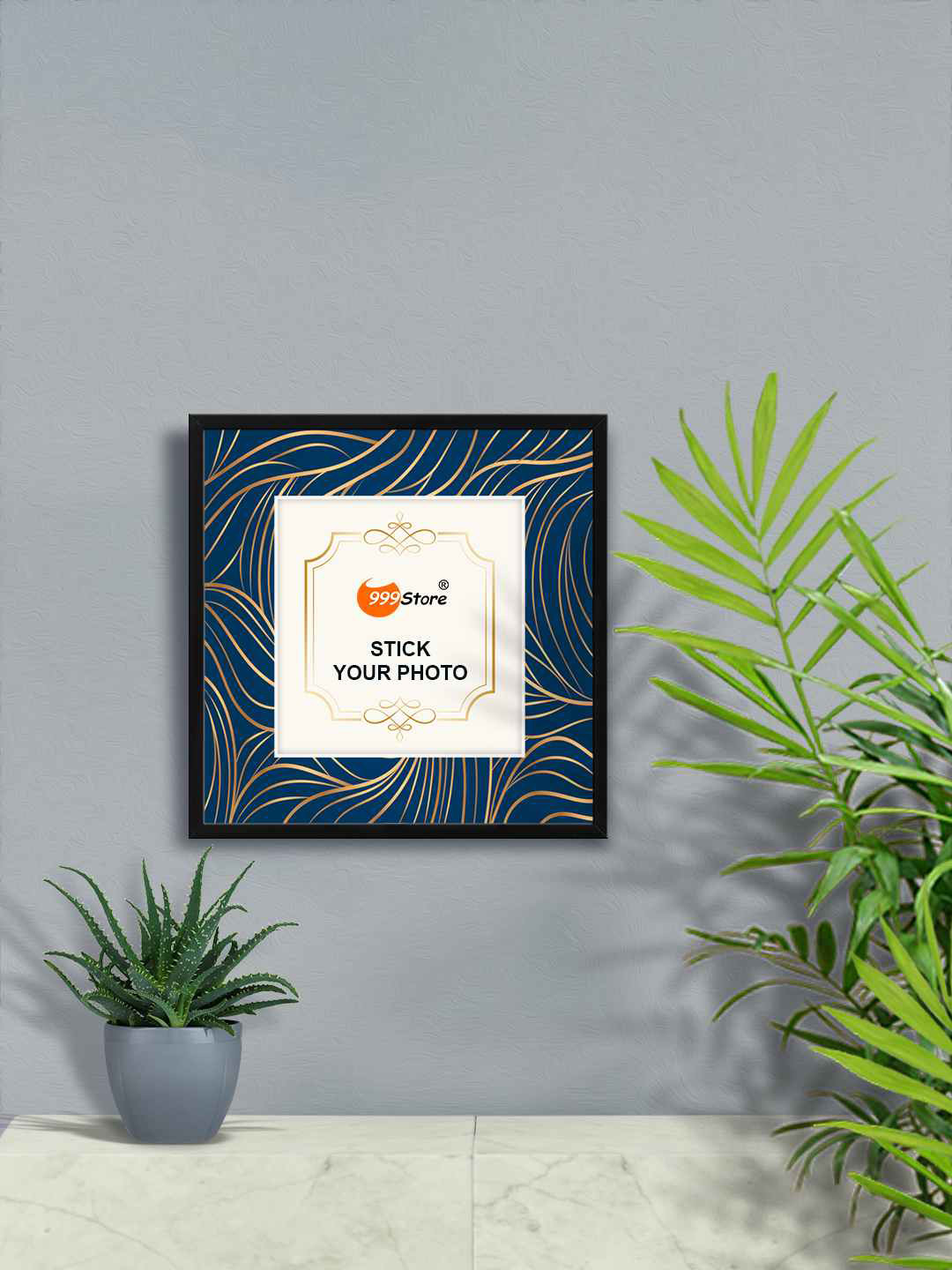 

999Store Blue Abstract Printed Wall Photo Frame