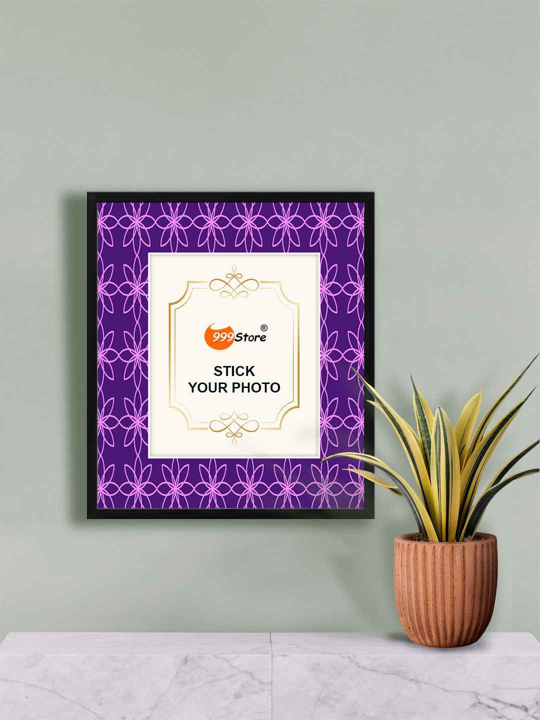 

999Store Purple & Pink Mandala Pattern Printed Wall Photo Frame