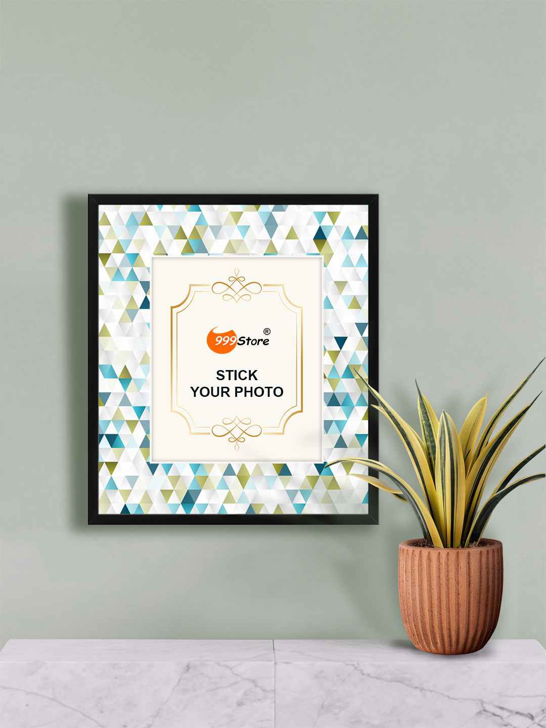 

999Store Blue & White Geometric Printed Photo Frame