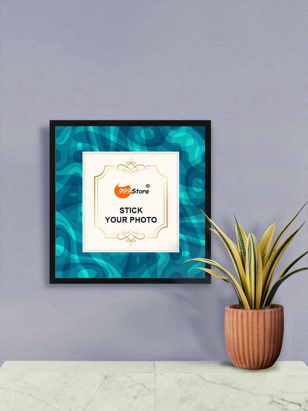 

999Store Blue Abstract Printed Photo Frame
