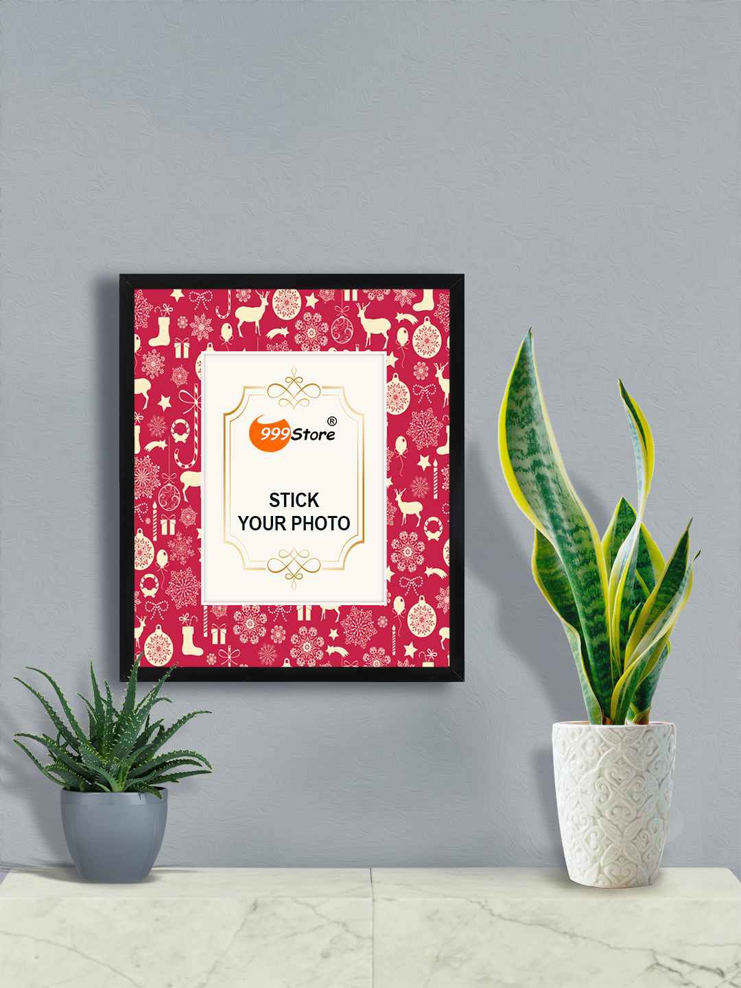 

999Store Red & Beige Birthday Elements Printed Photo Frame