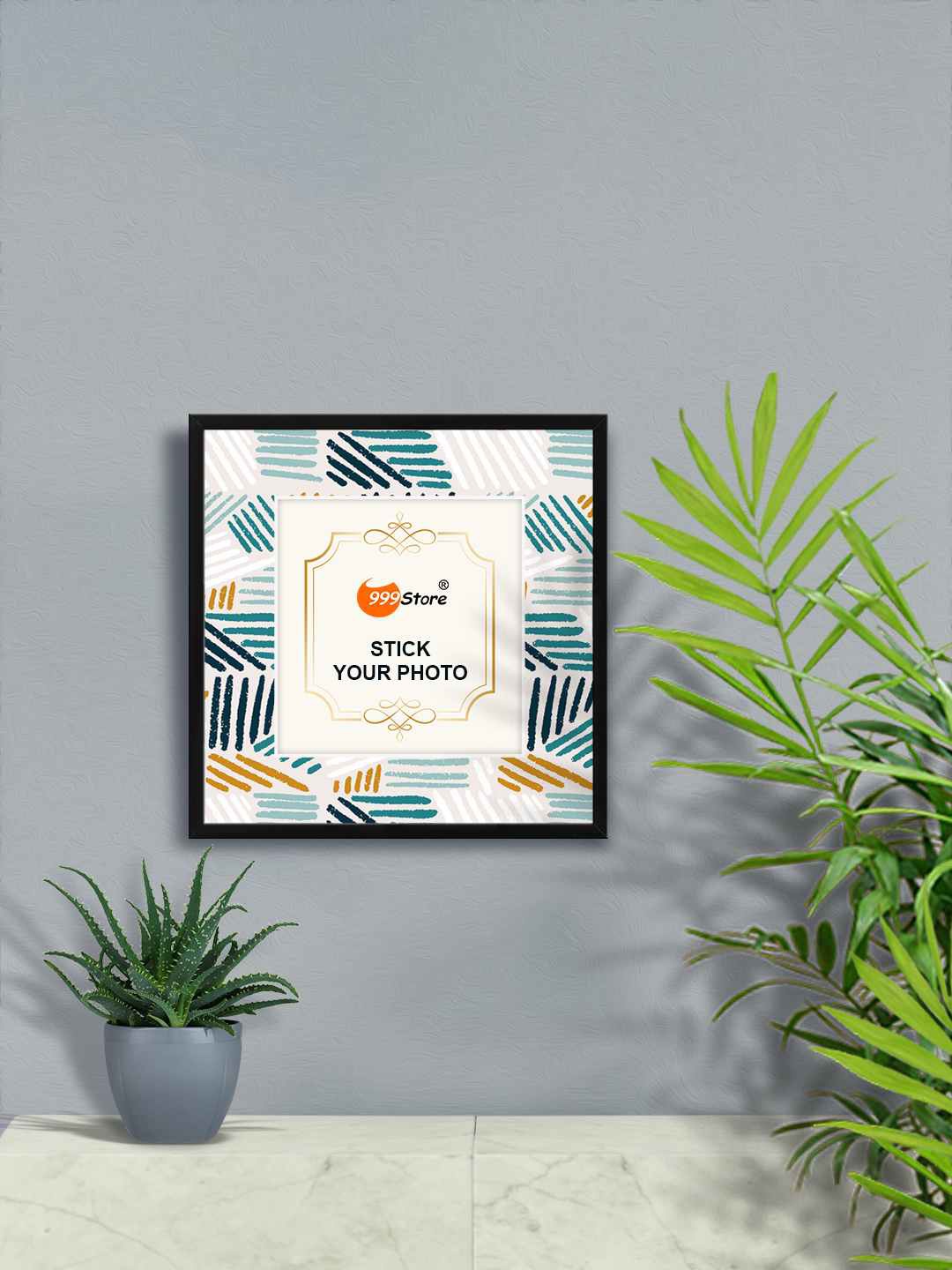

999Store Sea Green & Navy Blue Fiber Photo Frame