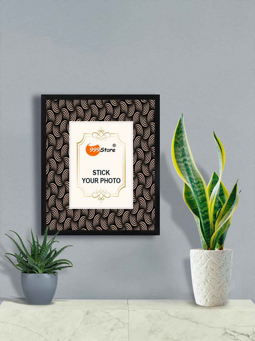 

999Store Black & Brown Abstract Retro Printed Fiber Photo Frame