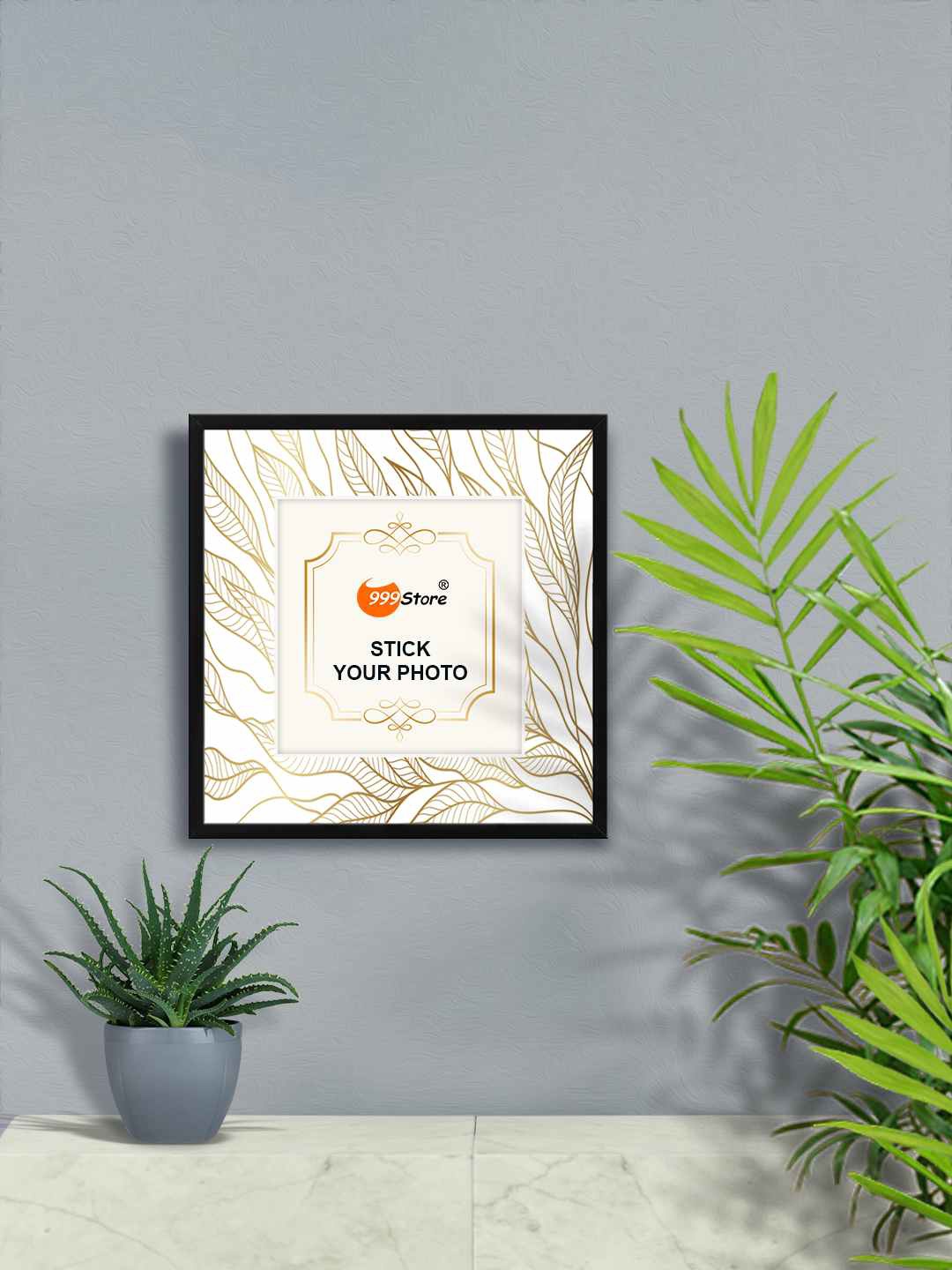 

999Store White & Gold Toned Printed Photo Frames
