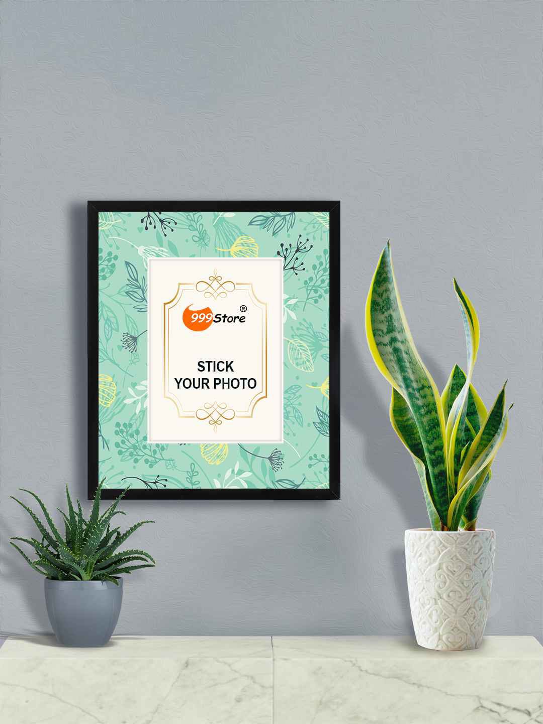 

999Store Green Leaves Printed Wall Photo Frame