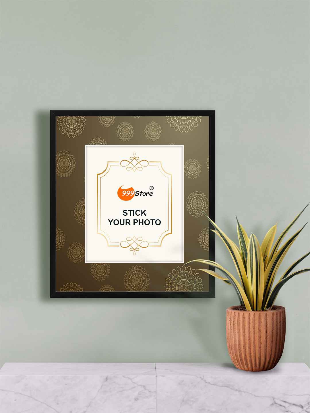 

999Store Grey Mandala Printed Wall Hanging Photo Frame