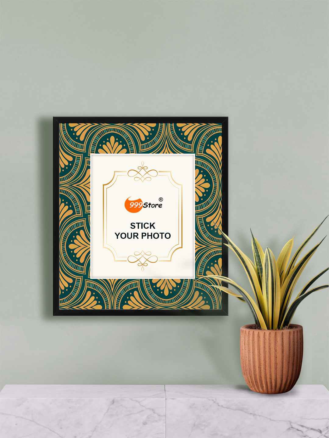 

999Store Yellow & Green Geometric Printed Photo Frames
