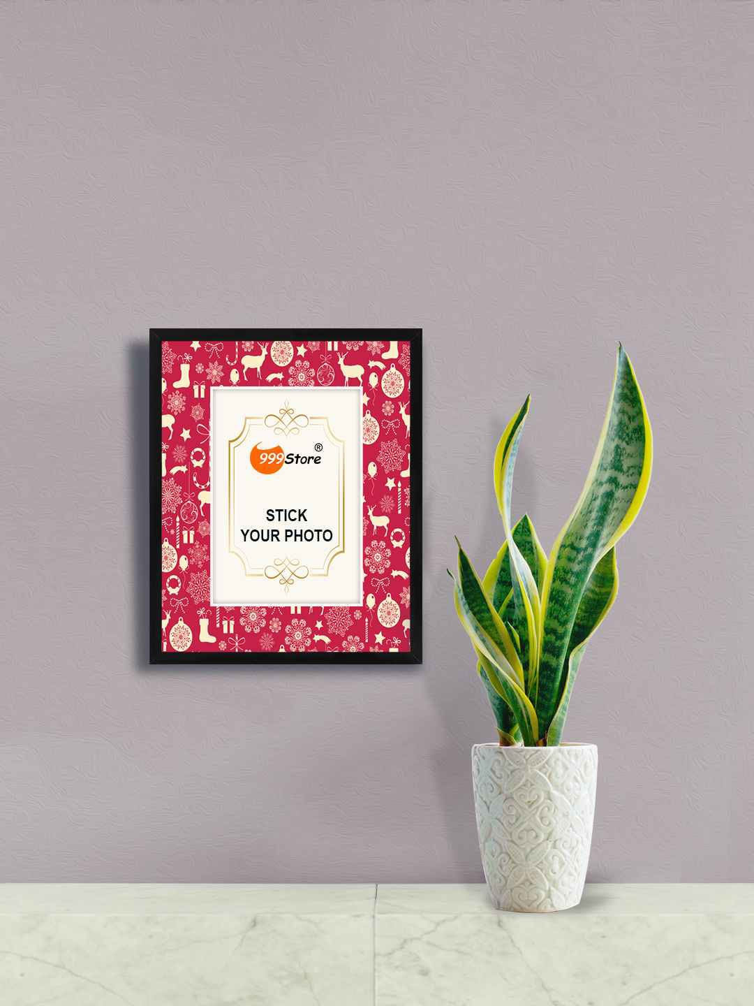 

999Store Red Birthday Elements Printed Wall Hanging Photo Frame