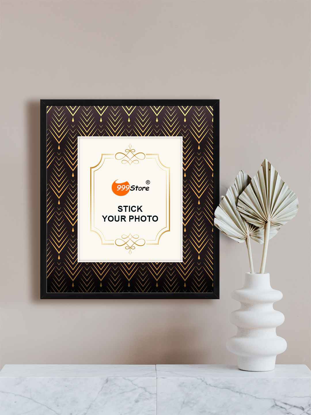 

999Store Brown & Beige Printed Photo Frame