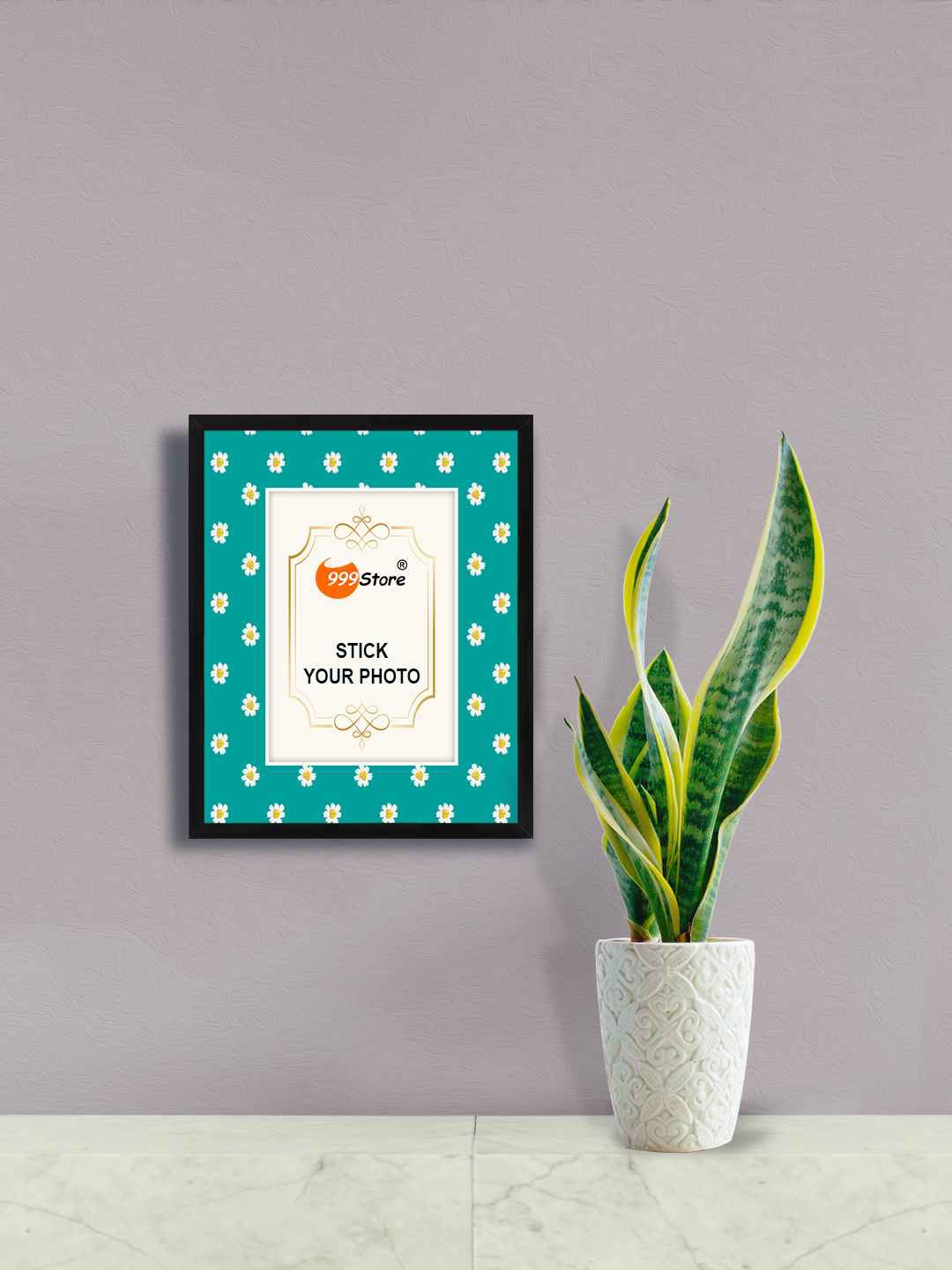 

999Store Blue & White Daisy Flower Printed Wall Photo Frame