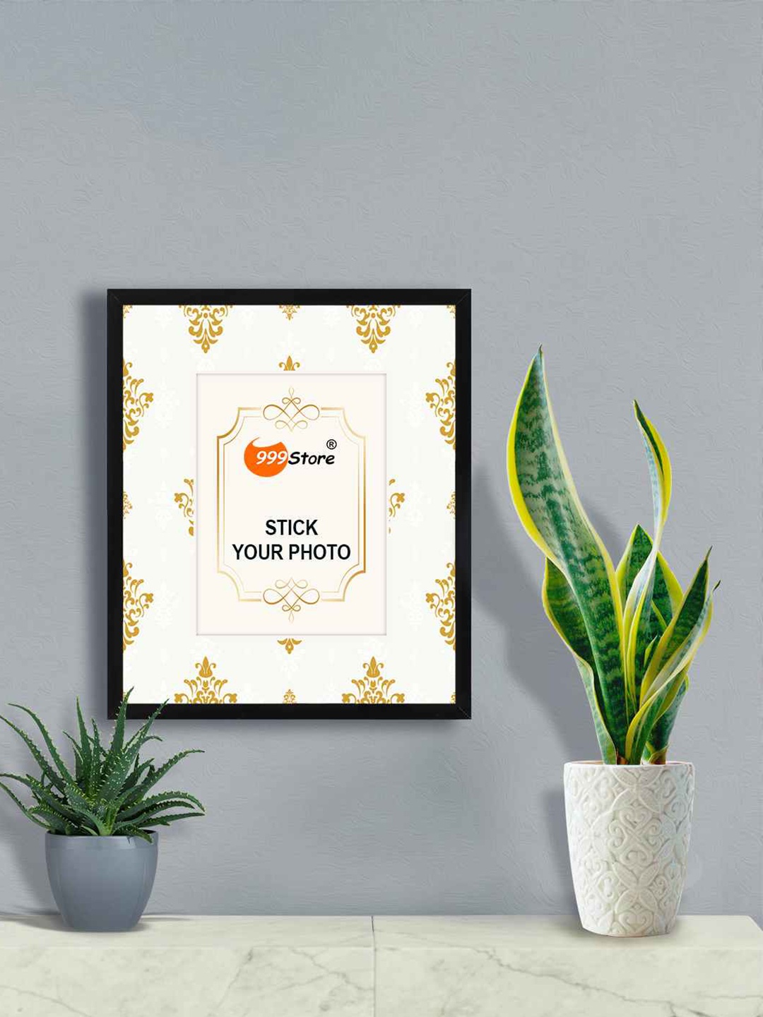 

999Store White & Beige Traditional Printed Wall Hanging Photo Frame