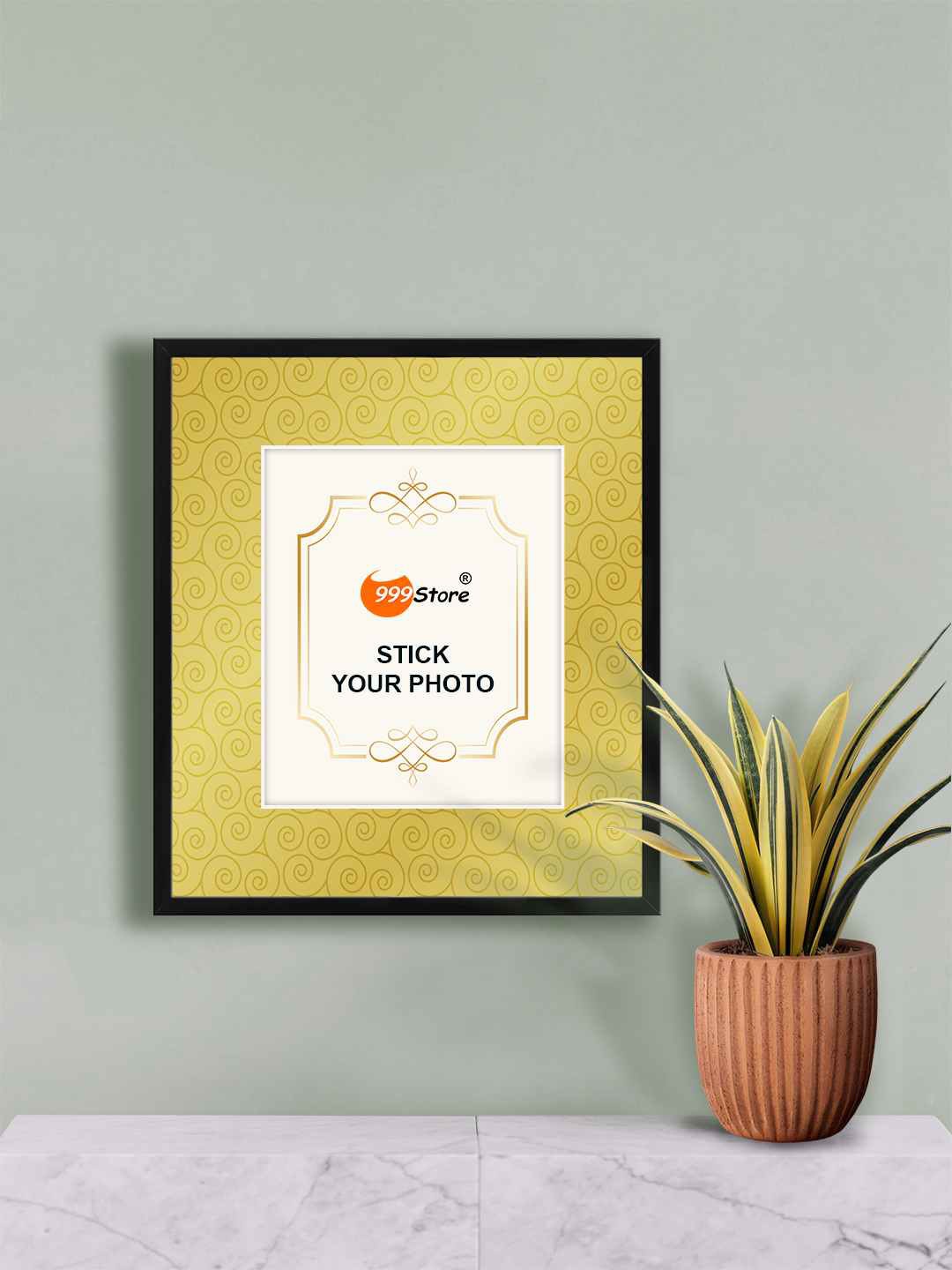 

999Store Green & Black Printed Wall Photo Frame