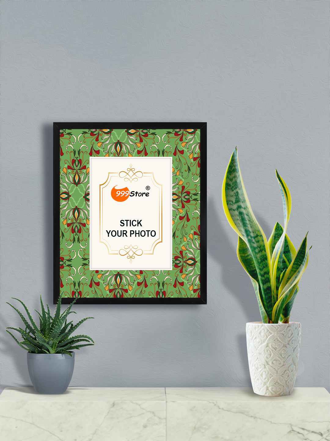 

999Store Green & Black Abstract Printed Wall Hanging Photo Frame