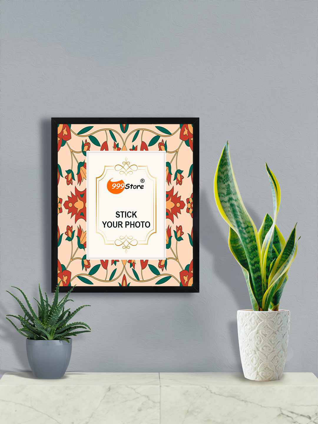 

999Store Pink & Red Flower Printed Wall Photo Frame