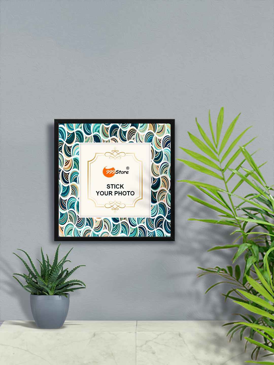 

999Store Blue & Black Abstract Printed Wall Hanging Photo Frame