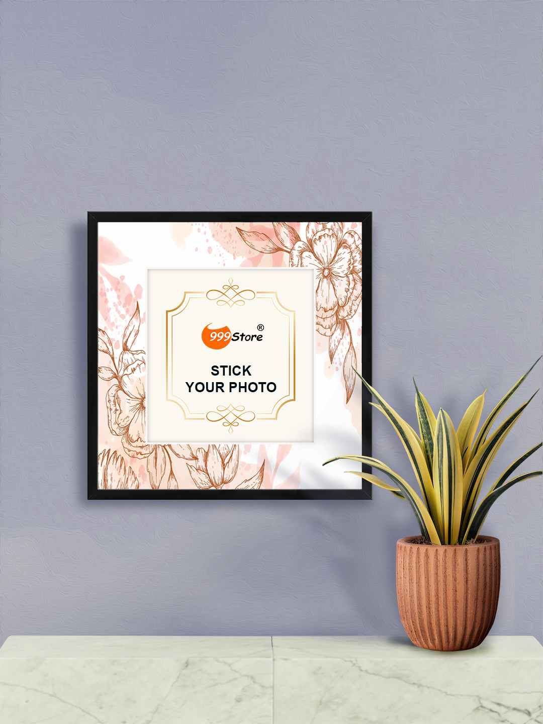 

999Store White & Brown Daisy Flower Printed Wall Photo Frame