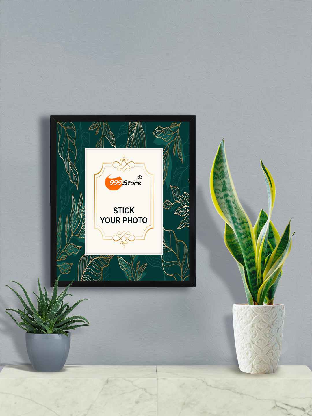 

999Store Green Leaves Printed Wall Photo Frame