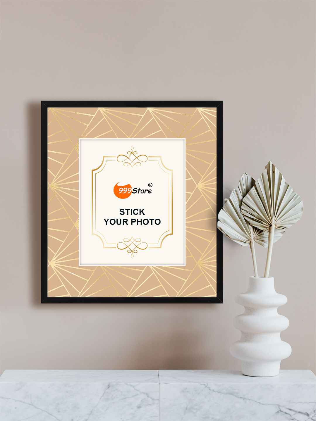 

999Store Gold-Toned Abstract Printed Wall Photo Frames