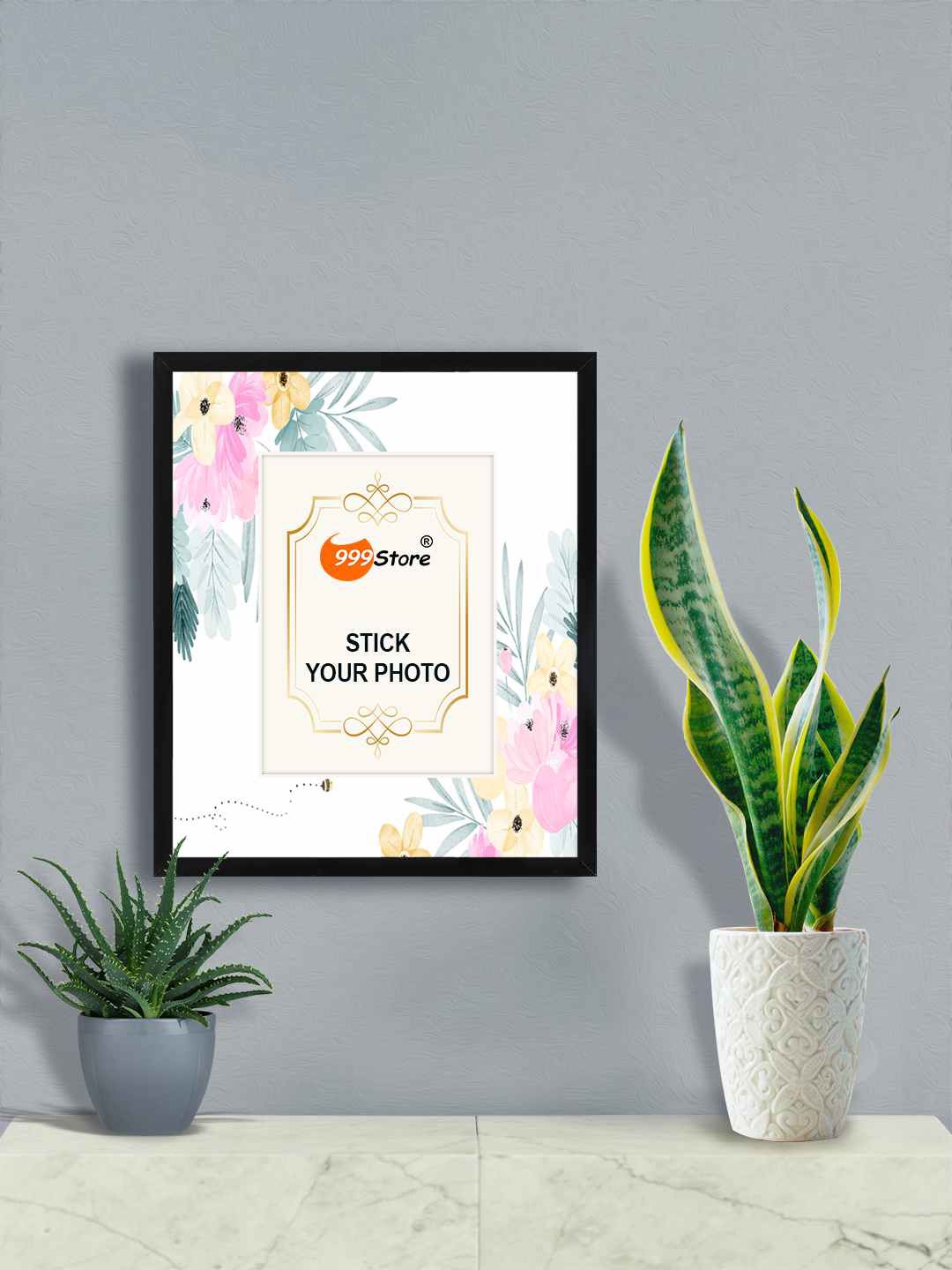 

999Store Black Daisy Water Color Flower Printed Wall Hanging Photo Frame