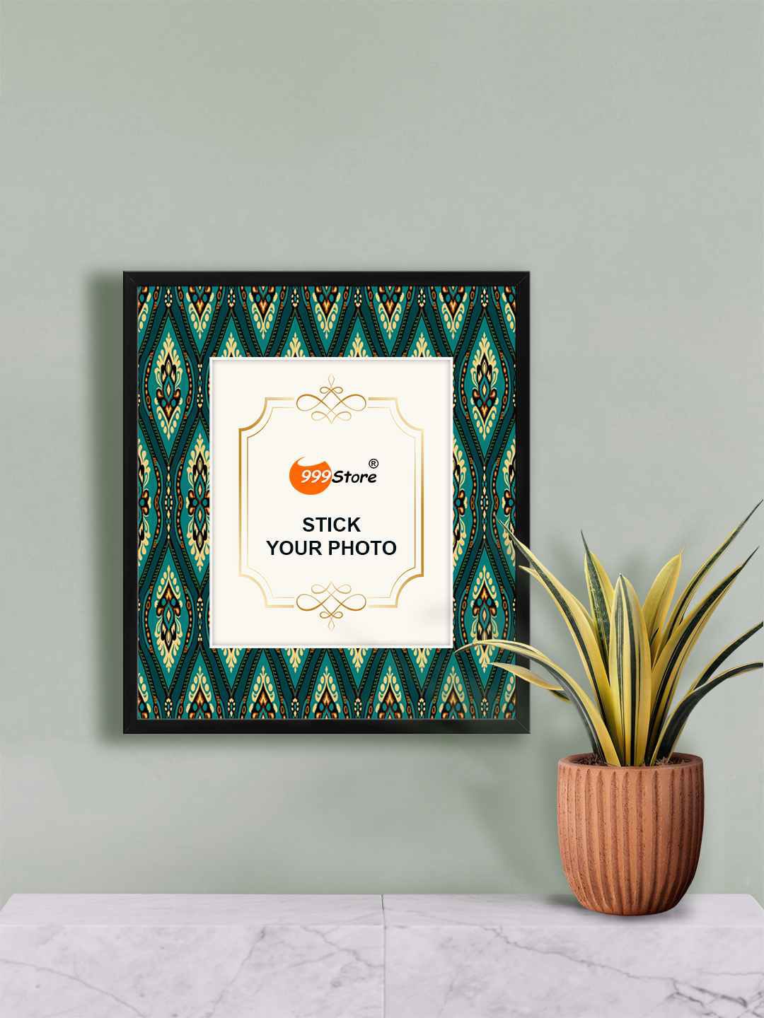 

999Store Green & Black Ethnic Printed Wall Hanging Photo Frame