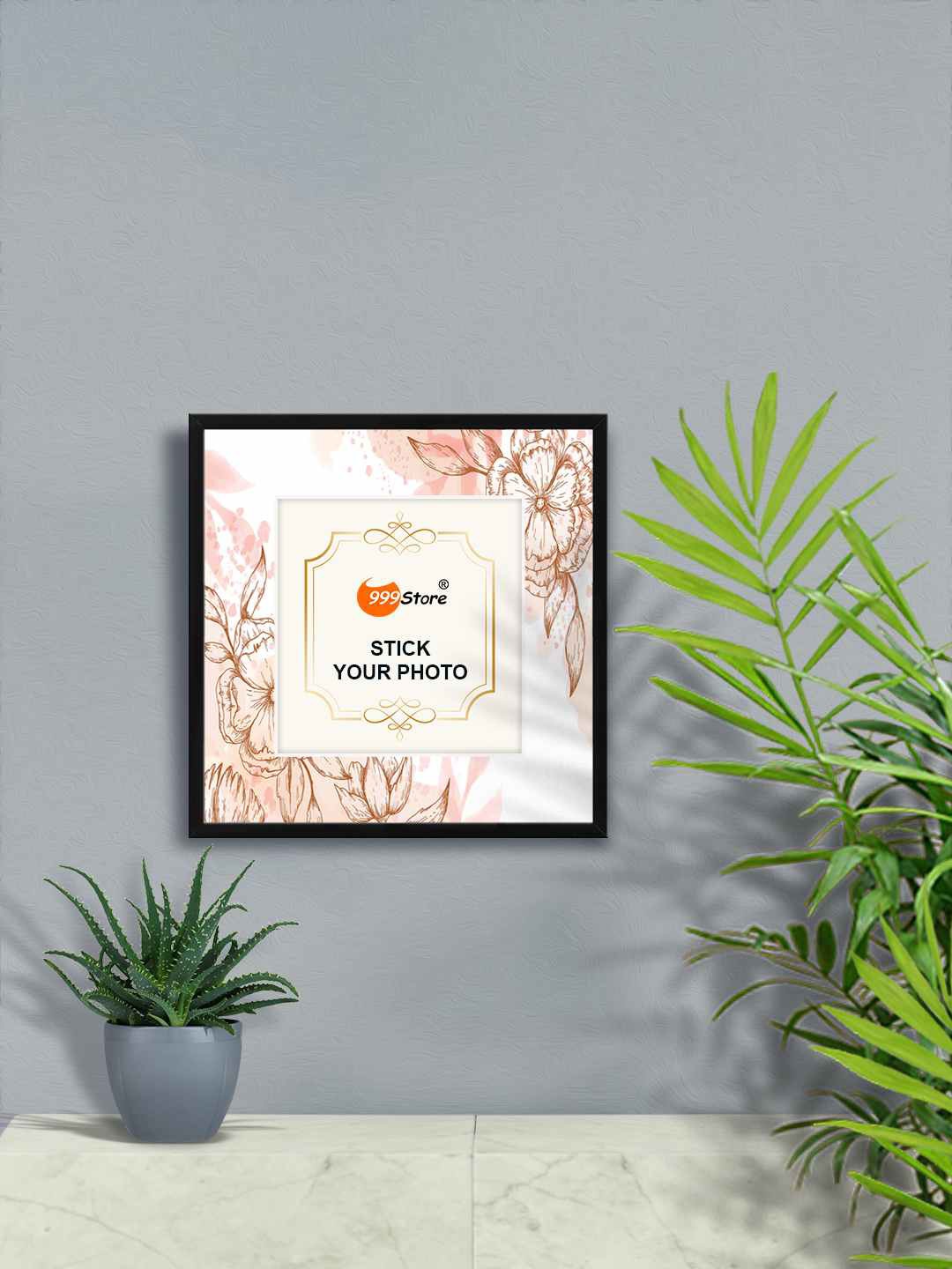 

999Store Brown & White Daisy Water Color Flower Printed Wall Hanging Photo Frame