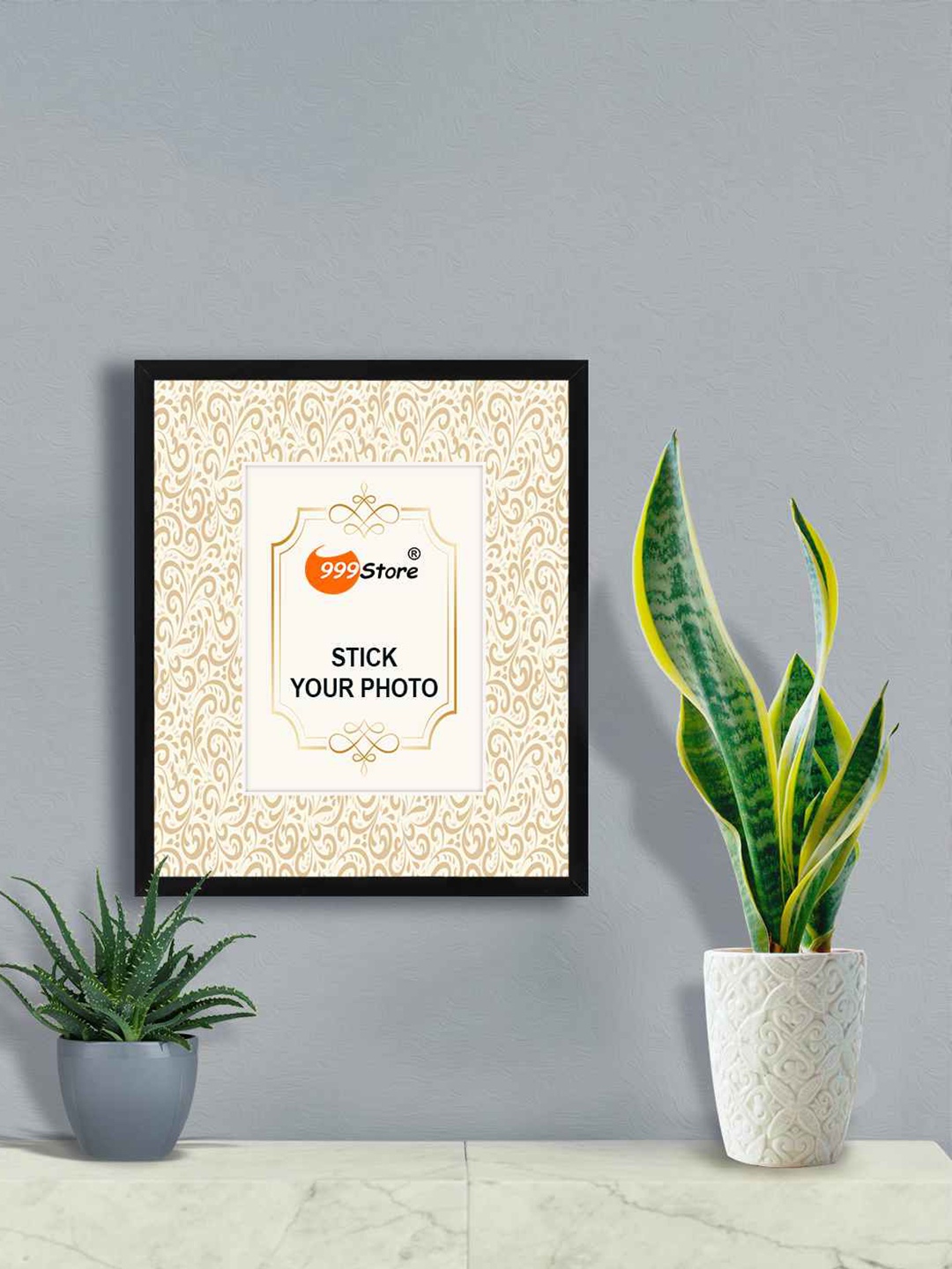 

999Store Beige & Black Traditional Printed Wall Hanging Photo Frame