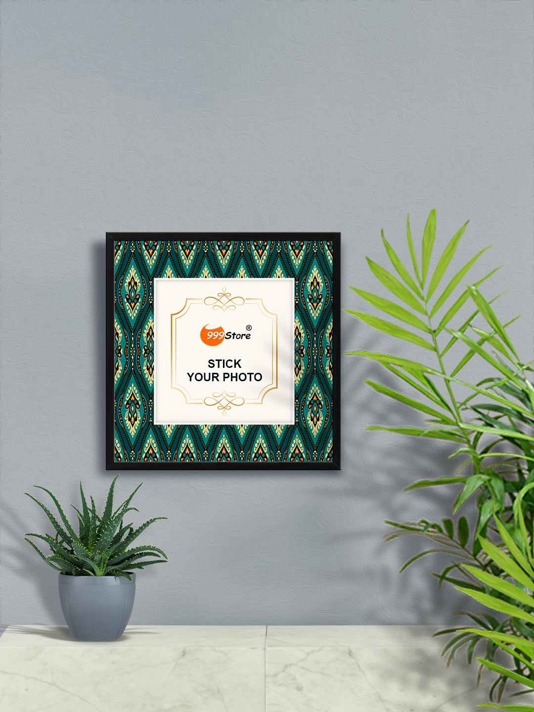 

999Store Green & Black Ethnic Printed Wall Hanging Photo Frame