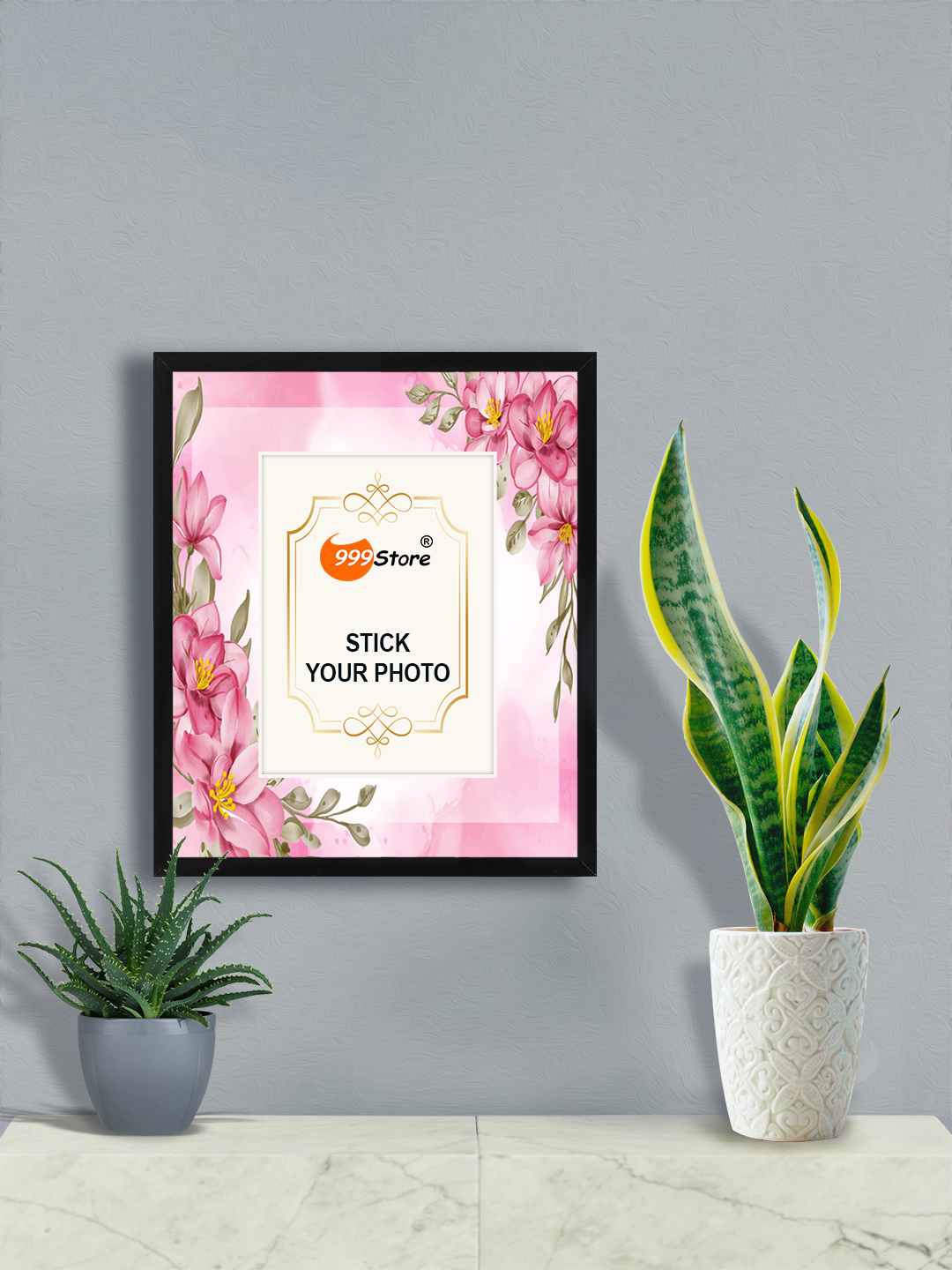 

999Store Pink & White Daisy Flower Printed Photo Frames