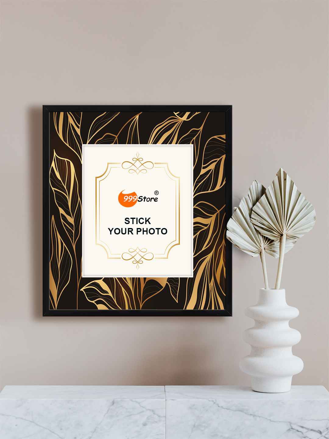

999Store Brown & Beige Leaf Wall Hanging Photo Frame