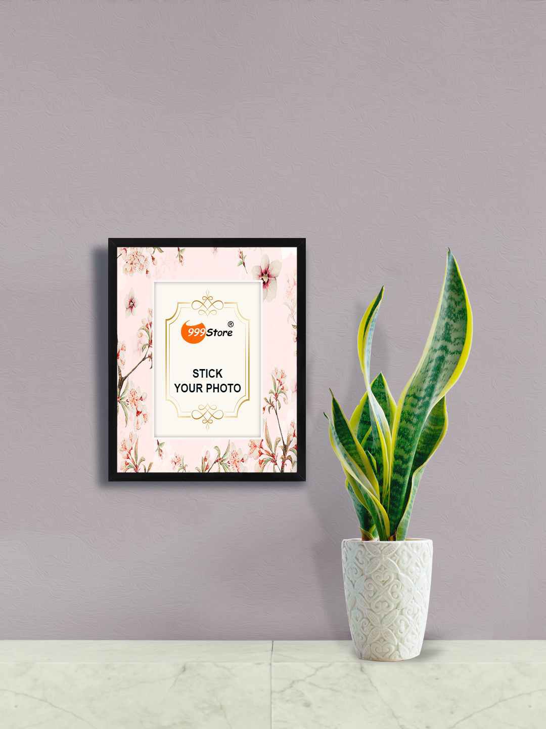 

999Store Peach Coloured Cherry Blossom With Leaf Printed Photo Frames