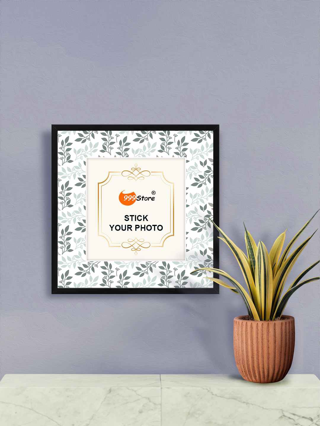 

999Store Grey Leaves Printed Wall Hanging Photo Frame