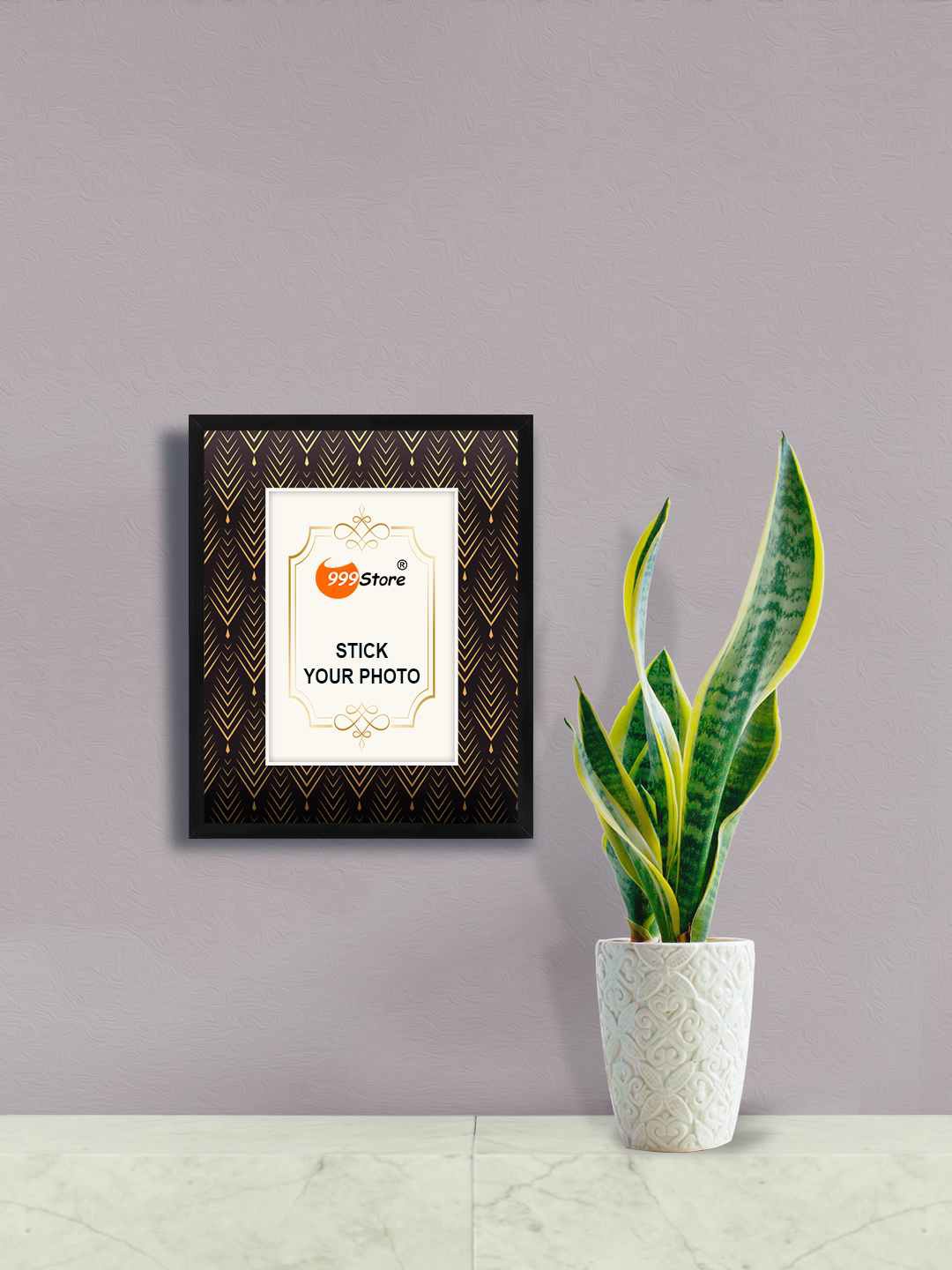 

999Store Brown & Beige Printed Wall Photo Frame