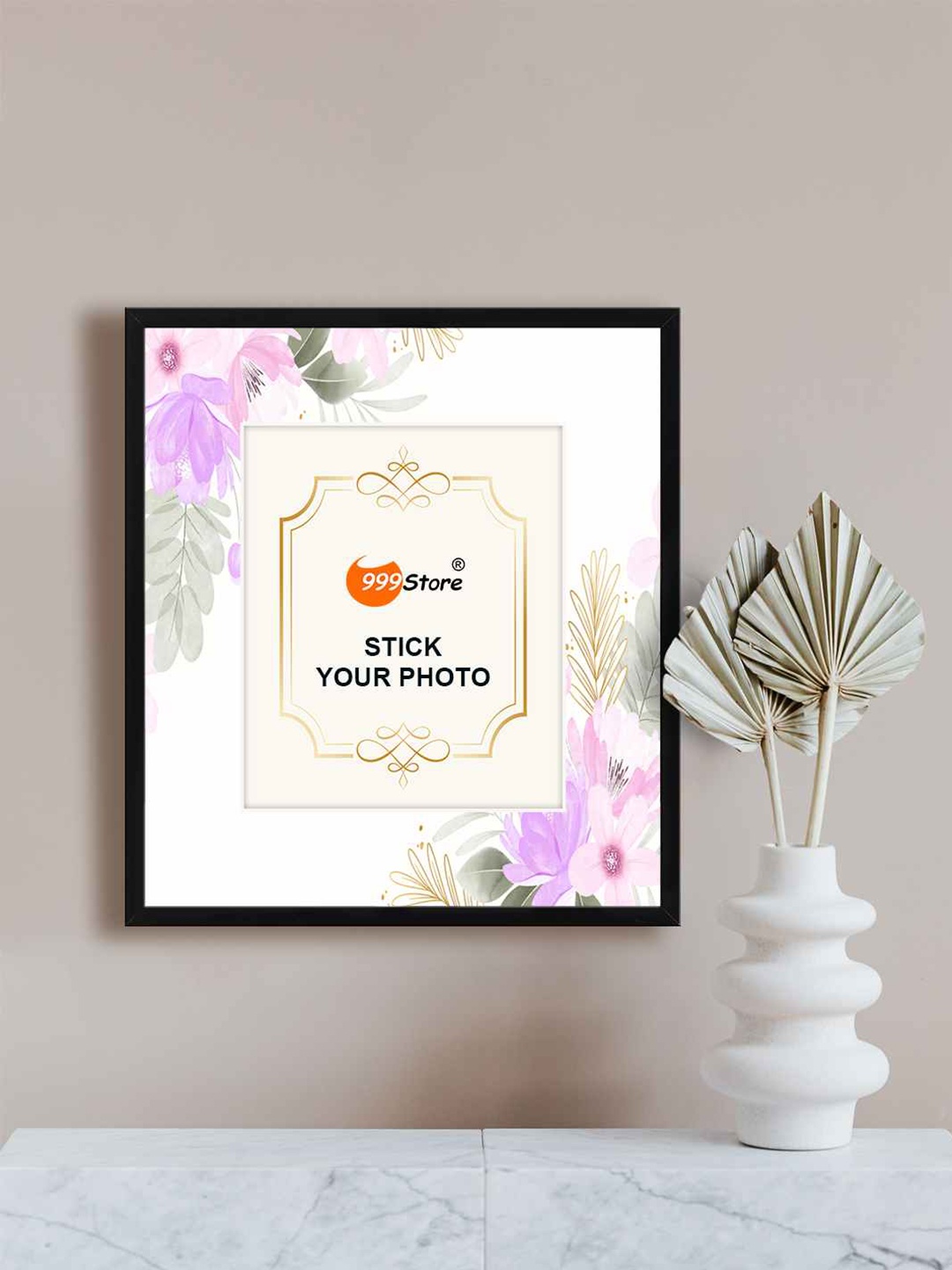 

999Store White & Purple Cherry Blossom Flower Printed Wall Photo Frame
