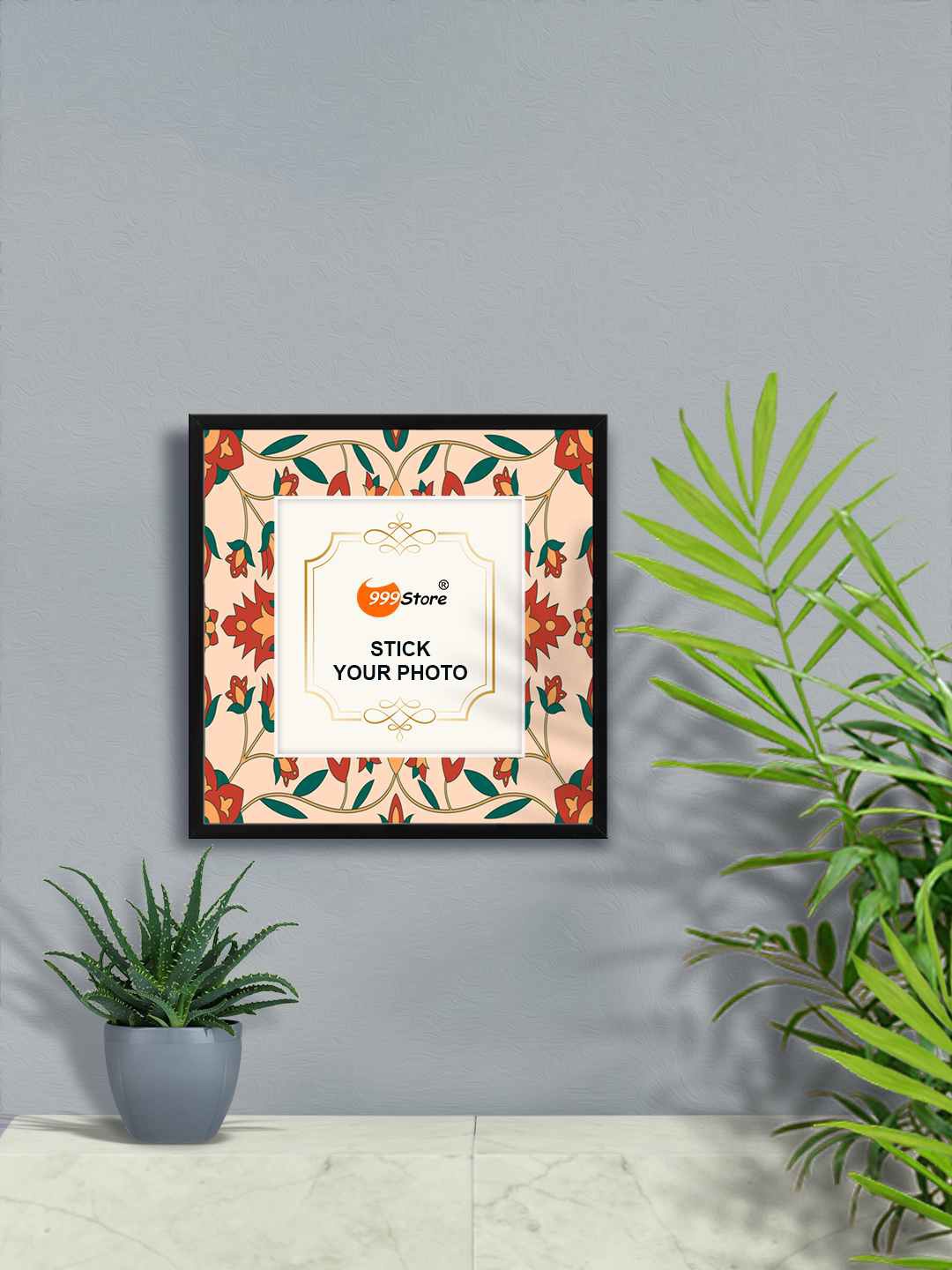 

999Store Pink & Red Floral Printed Wall Photo Frame