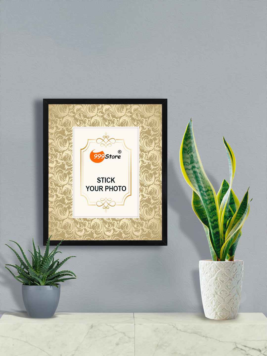 

999Store Beige & Black Printed Wall Photo Frames