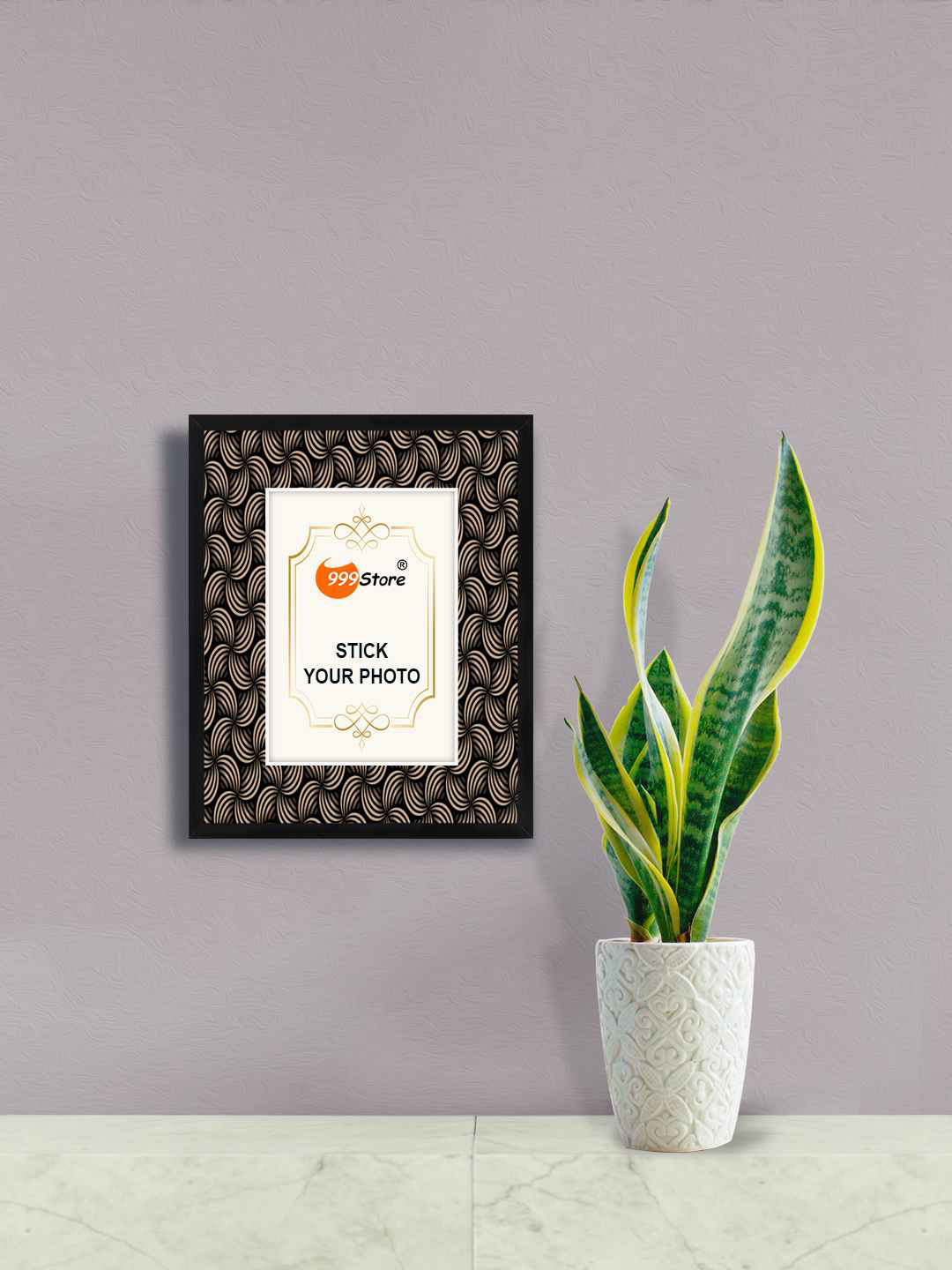 

999Store Brown & Beige Printed Photo Frame