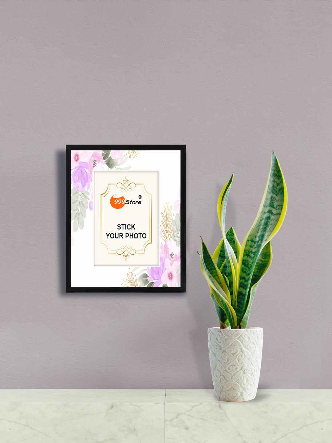 

999Store Purple & White Cherry Blossom Flower Printed Fibre Frame Photo Frame