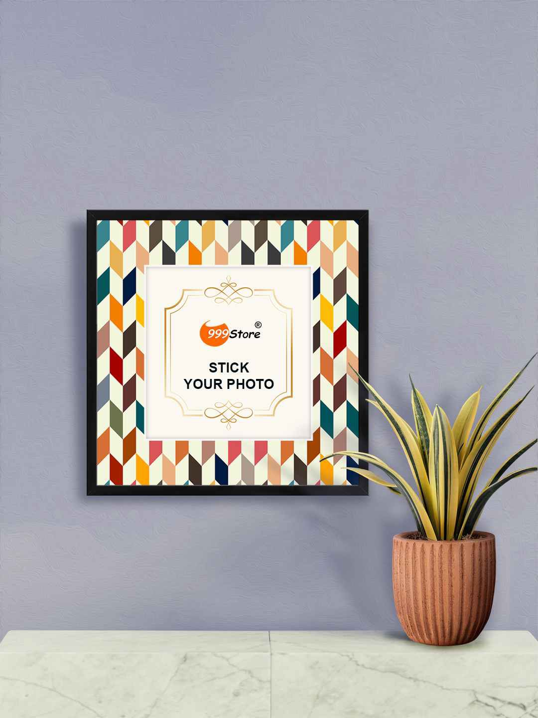 

999Store White & Red Abstract Printed Wall Photo Frame