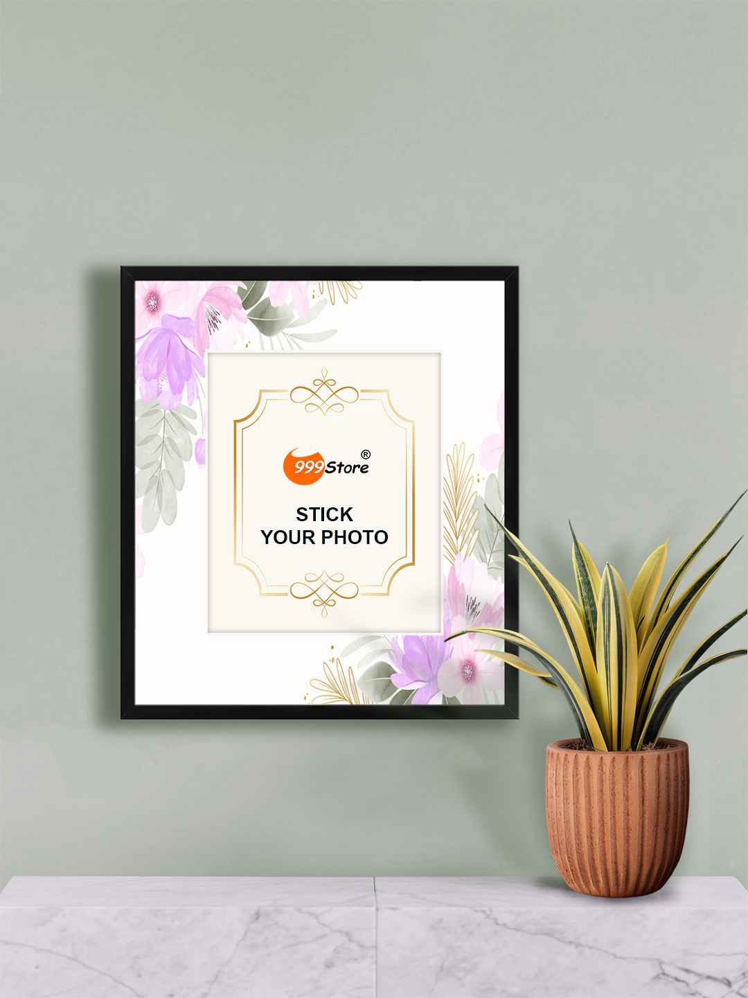 

999Store White & Purple Cherry Blossom Flower Printed Wall Photo Frame