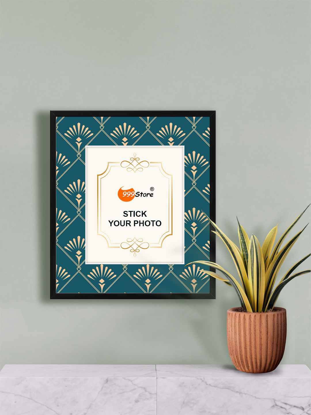 

999Store Green & Beige Ethnic Motifs Printed Wall Photo Frame