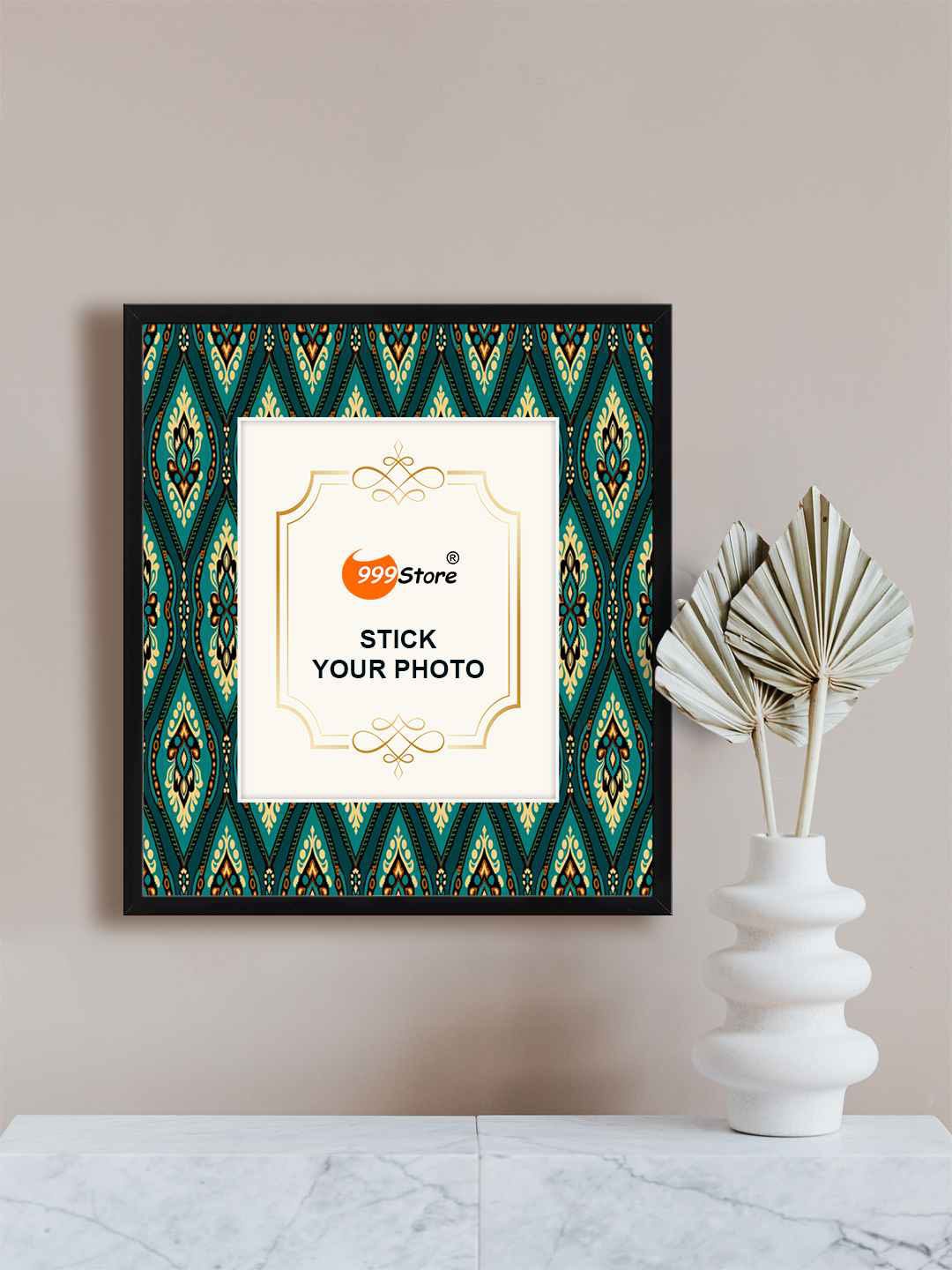 

999Store Green & Black Ethnic Motifs Printed Wall Photo Frame
