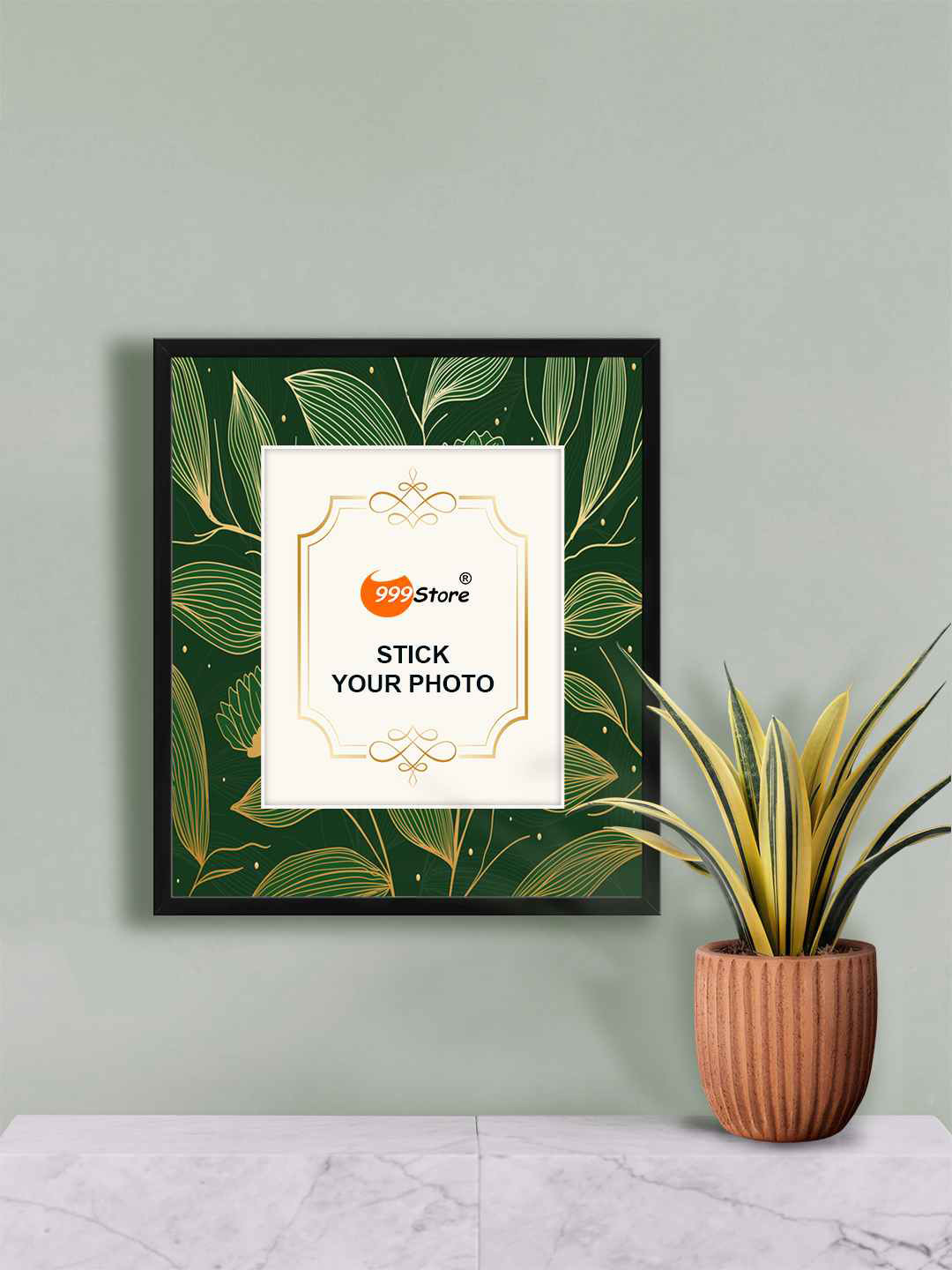 

999Store Green Leaf Printed Photo Frame