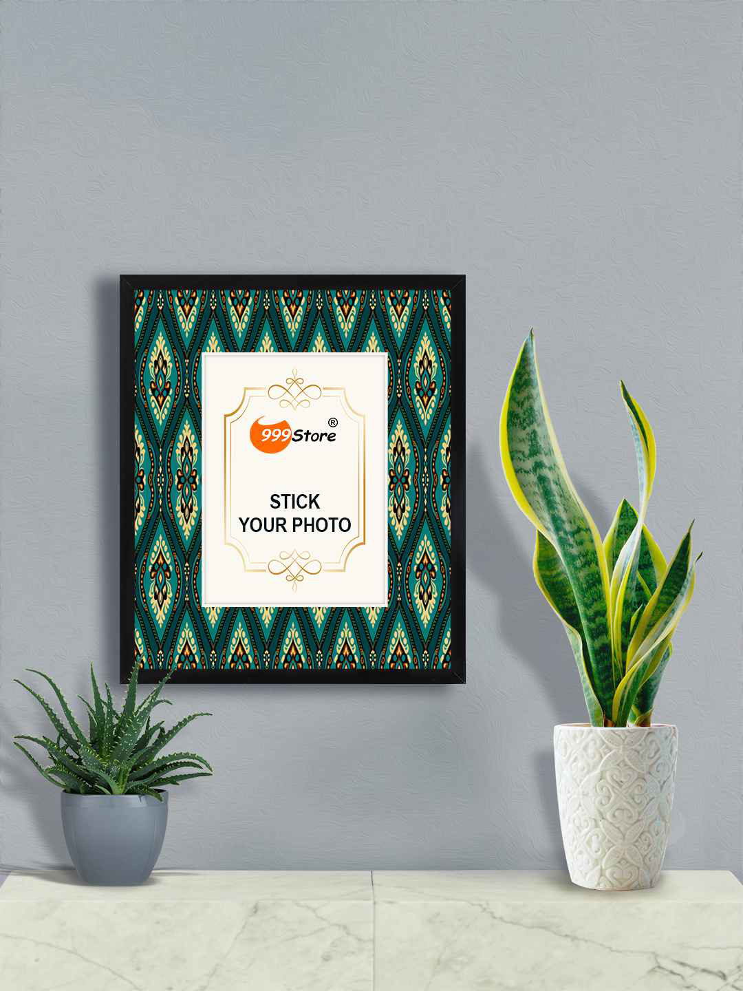 

999Store Green & Black Ethnic Motif Printed Wall Hanging Photo Frame