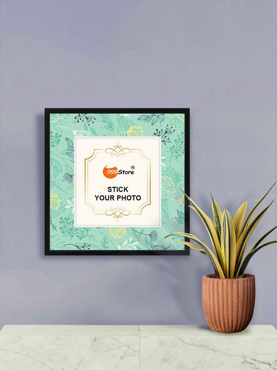 

999Store Green Leaves Printed Wall Hanging Photo Frame