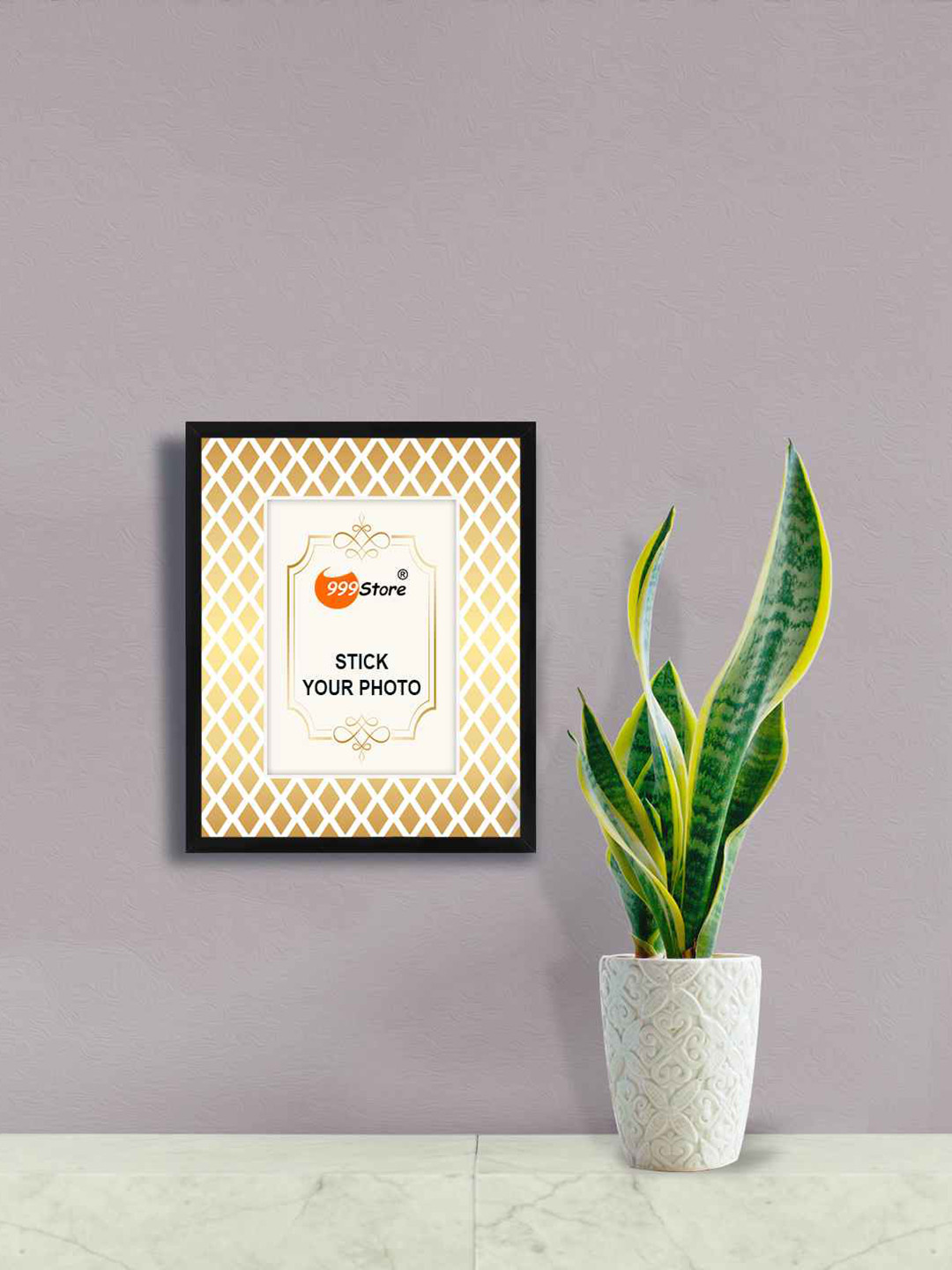

999Store White & Black Printed Wall Hanging Photo Frame