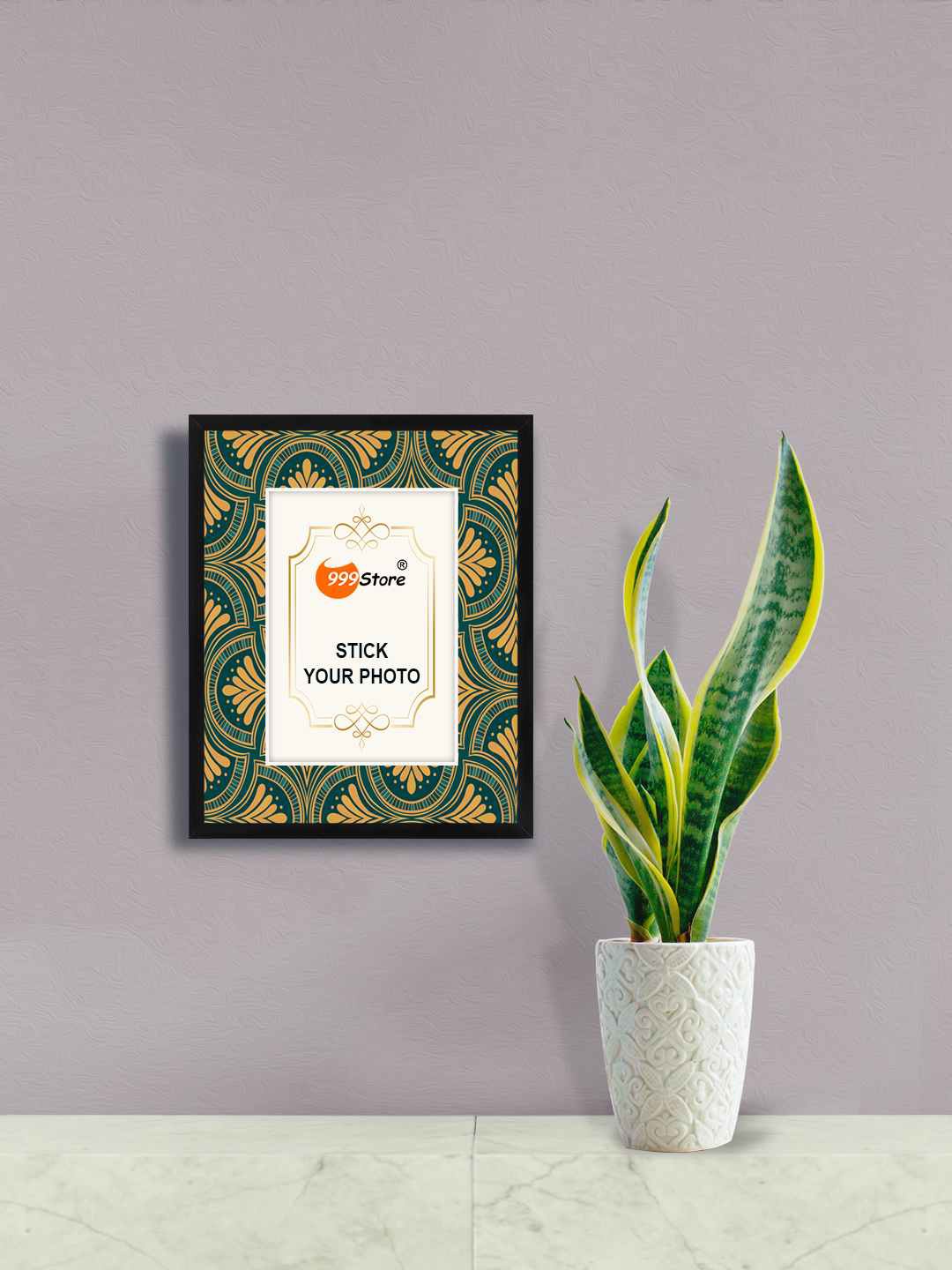 

999Store Teal Green & Beige Printed Wall Photo Frames