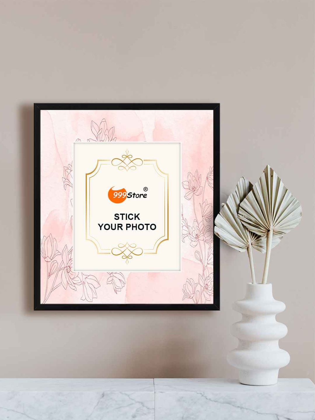 

999Store Pink Lily Flower Printed Wall Photo Frame